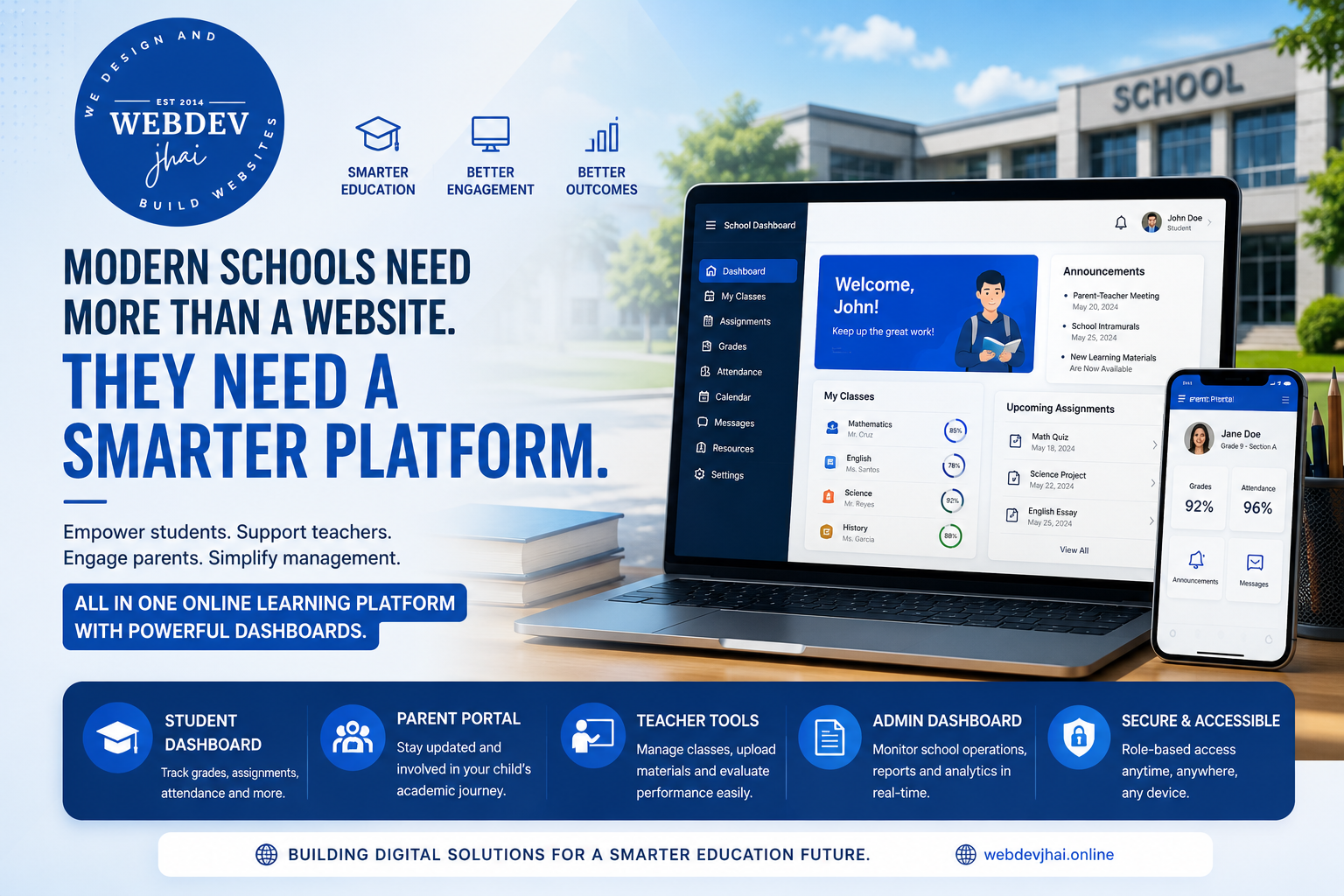 Why Modern Schools Need More Than Just a Website: The Rise of Online Learning Platforms and Student Dashboards