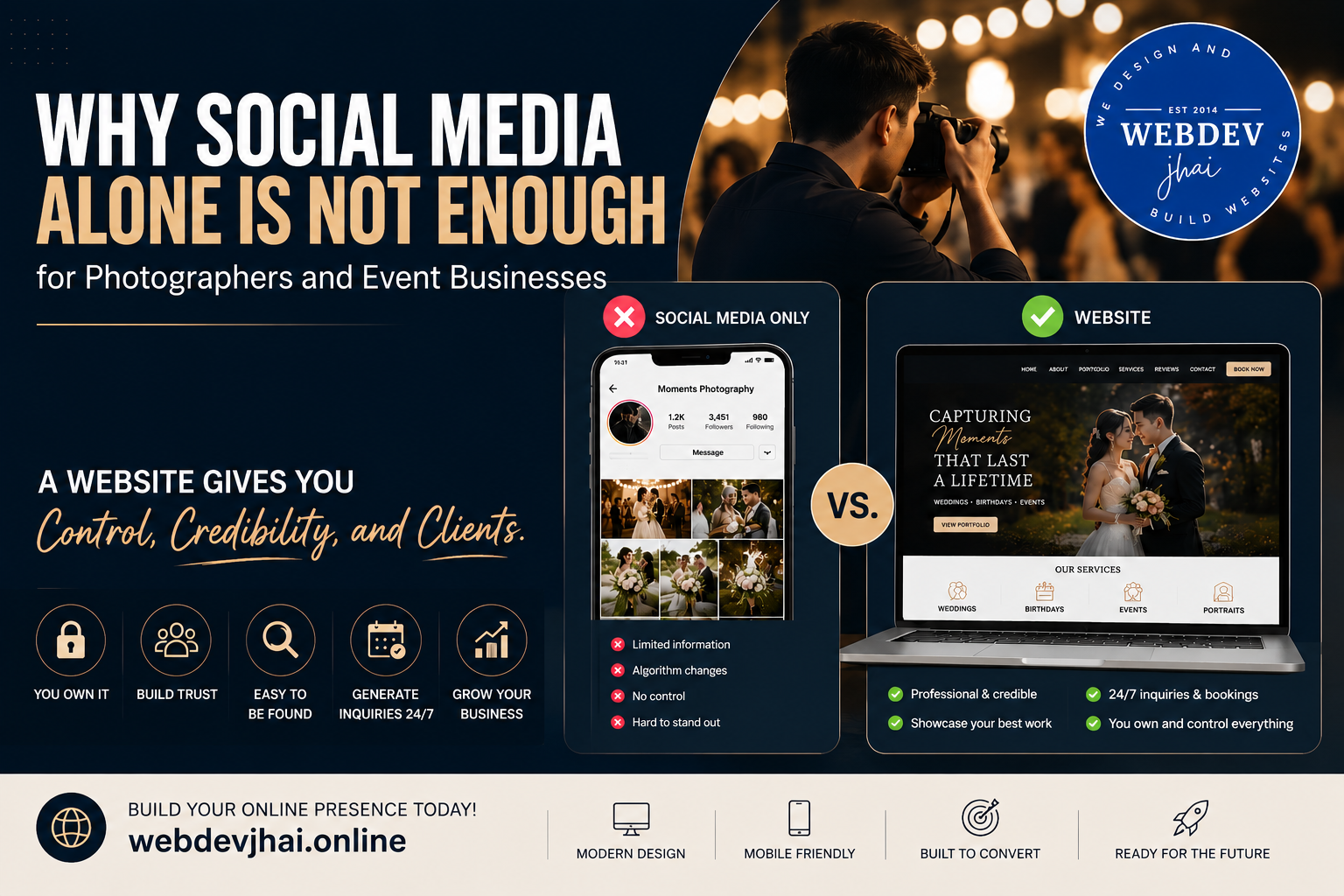 Why Social Media Alone Is Not Enough for Photographers and Event Businesses